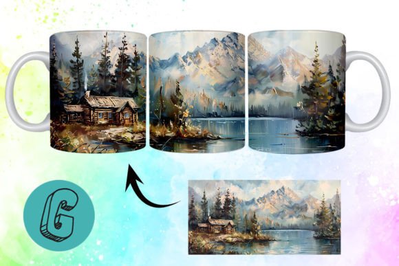 3D Oil Paint Vintage Sence Mug Wrap 09: A Premium Font Download