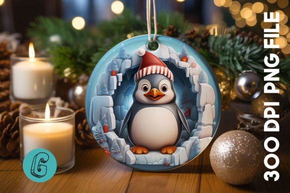 3D Penguin Break Through Ornament (19)