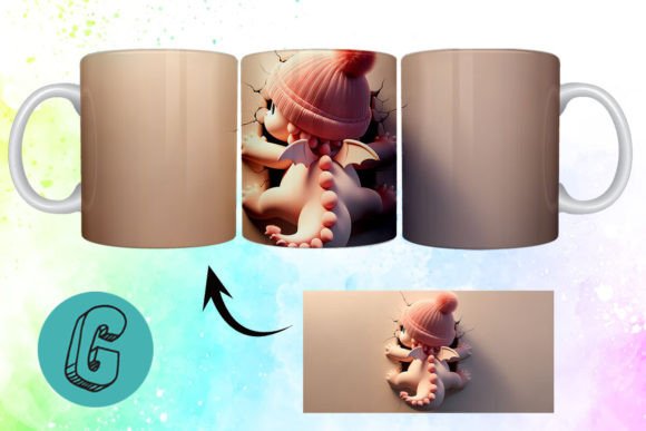 3D Valentine Dragon 3D Mug Wrap (13) for Creative Projects