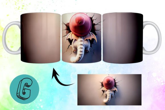 3D Valentine Dragon 3D Mug Wrap: A Unique Design Asset