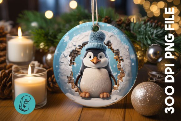 Charming 3D Penguin Ornament for Festive Crafts