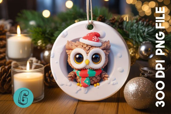 Discover the 3D Owl Break Through Ornament Front Font
