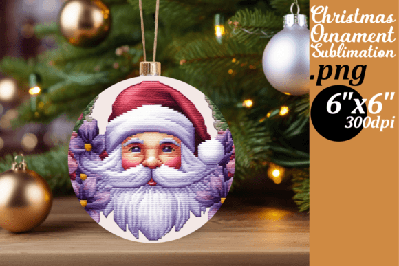 Embroidered 3D Xmas Circle Art: Festive Sublimation Design