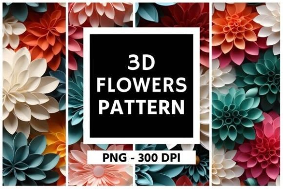 Enchanting 3D Flowers Pattern Background 02
