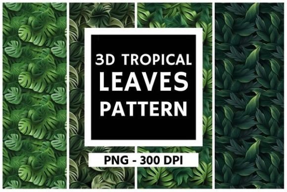 Free 3D Tropical Leaves Pattern 03