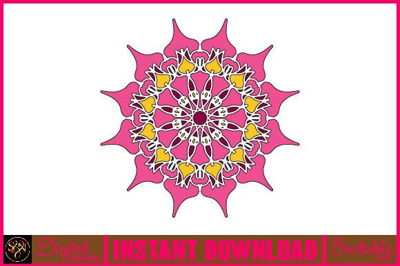 Mandala 3D Layered SVG Cut File-165: Vibrant Tribal Art