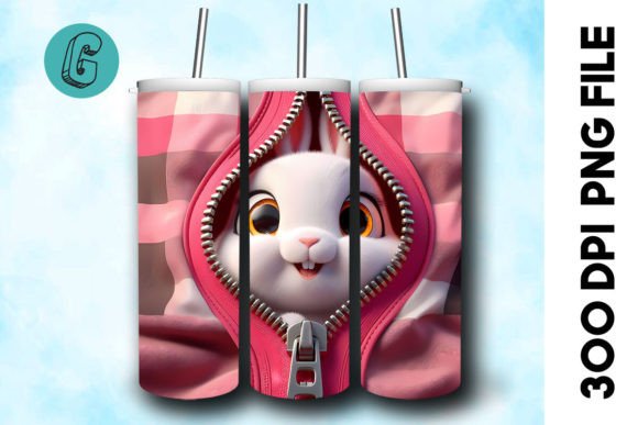 Rabbit 3D Valentine Tumbler Wrap (23): A Creative Design Asset