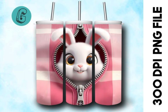 Rabbit 3D Valentine Tumbler Wrap: A Creative Design Asset
